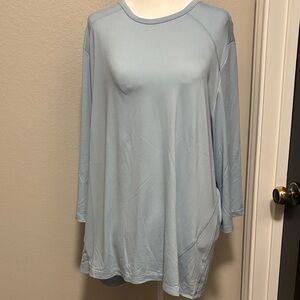 Silverts Soft Blue Open Back 3/4 Sleeve Tee